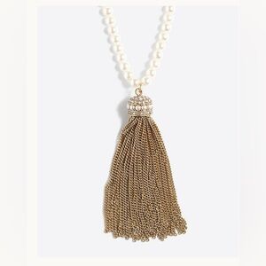 💙 4 for $40 💙 J.Crew Gold and Pearl Tassel Necklace